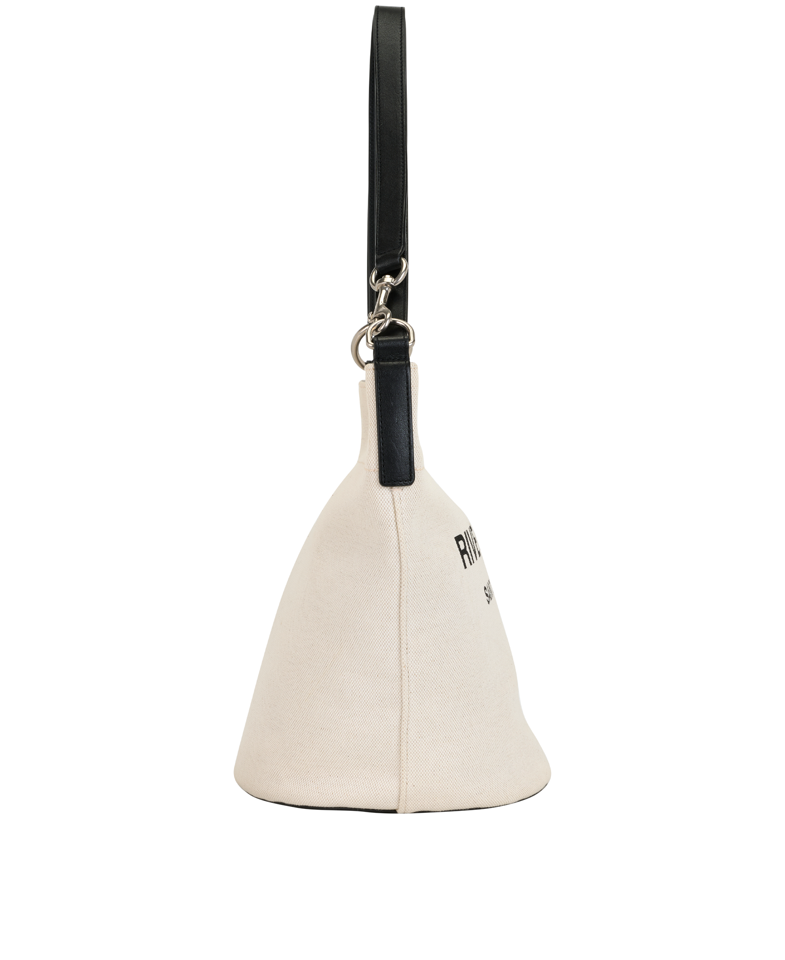 Rive Gauche Bucket Bag, &pound;650, Handbags, Cream, Canvas/Leather, Side view